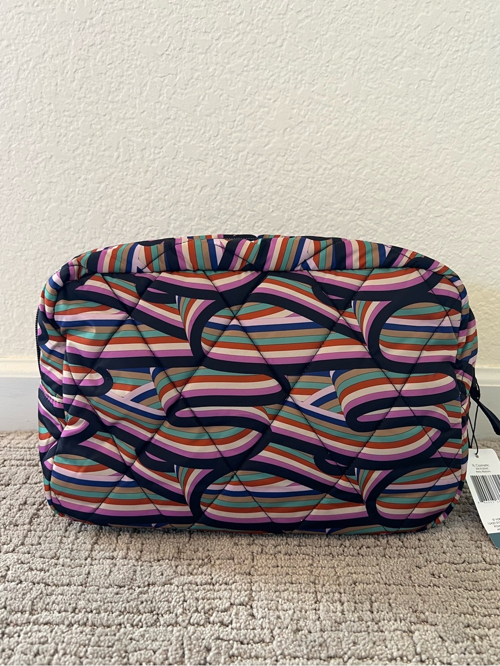 Vera Bradley XL Cosmetic Bag in Retro Ribbons Print